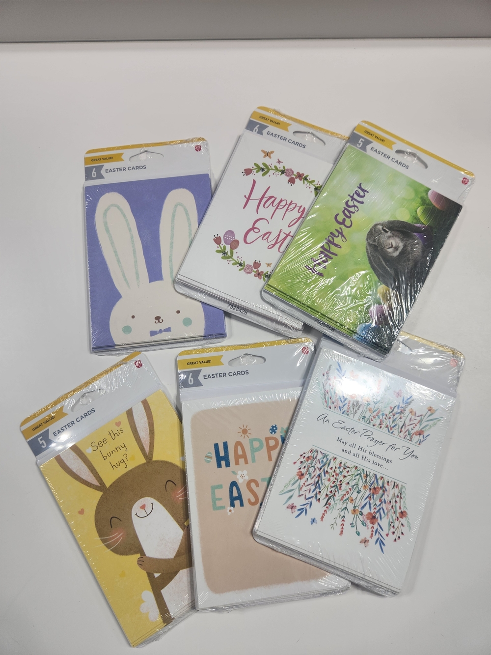 Assorted Easter Greeting Card Packs - Pastel Bunny & Floral Designs